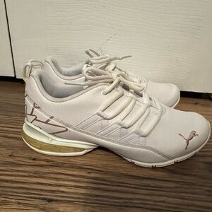 Puma Women's White and Pink Athletic Shoes